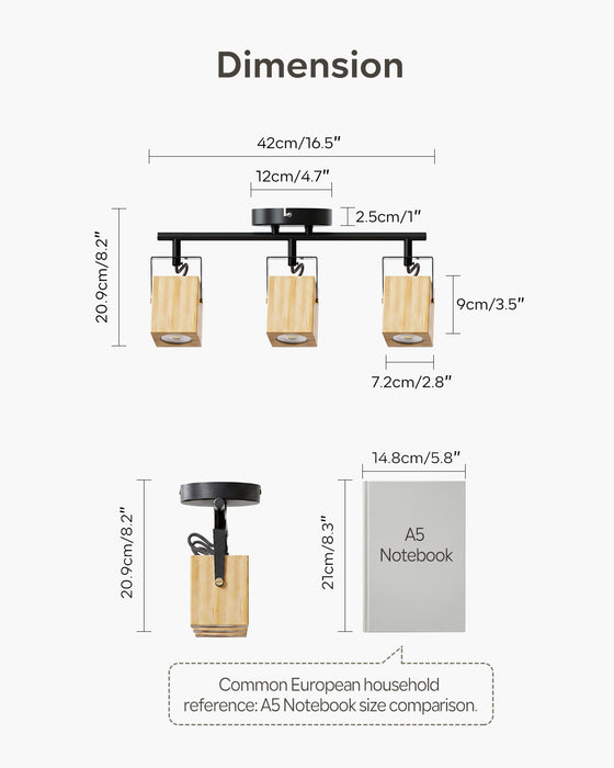 LVWIT Faretti LED Soffitto GU10 Orientabili Nero,Faretto Interno 3 Luci Soggiorno e Cucina [Classe di efficienza energetica A]