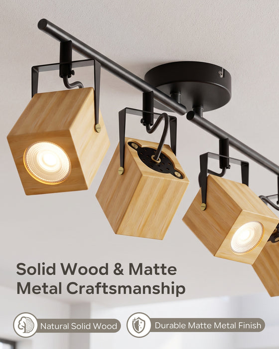 LVWIT Kitchen Lights Ceiling Adjustable,4 Way Ceiling Spotlight GU10,Modern Spot Lights Ceiling,Spotlight Bar Metal Light Fittings for Bedroom Dining Room,No Bulb Included [Energy Class A]