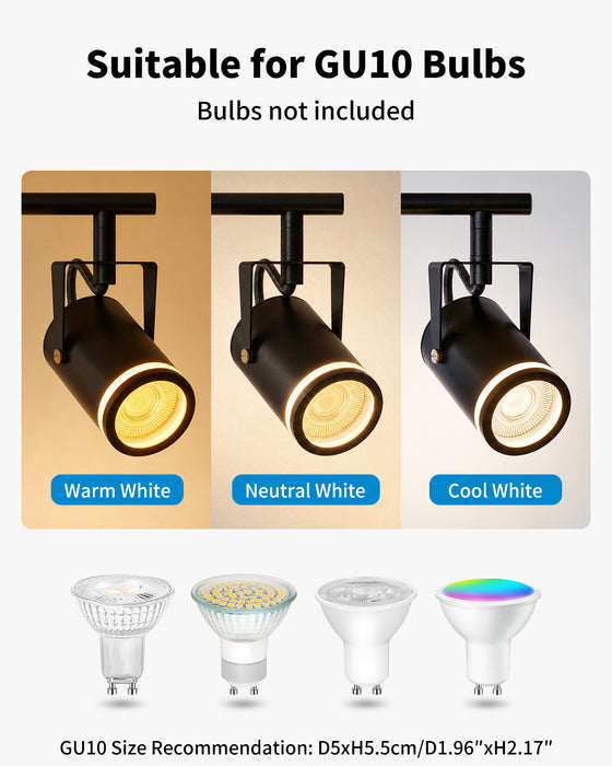 LVWIT Kitchen Ceiling Lights Adjustable,4 Way Ceiling Spotlights GU10,Black Ceiling Light Fittings,Metal Spotlight Bar,Modern Ceiling Lights for Hallway Bedroom Dining Room(NO Bulb) [Energy Class A]