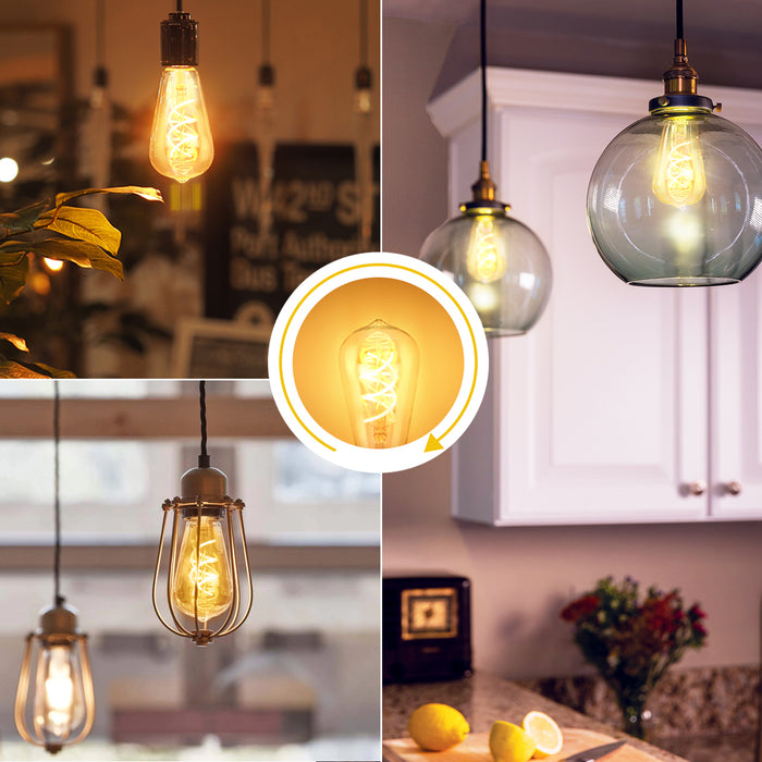 LVWIT Vintage Glühbirne E27 ST64 LED Warmweiss 4.9W 2200K Antike Spiral Filament LED Glühlampe für Nostalgie und Retro Beleuchtung im Haus Café Bar - 3er Pack, Nicht Dimmbar (Aus China)