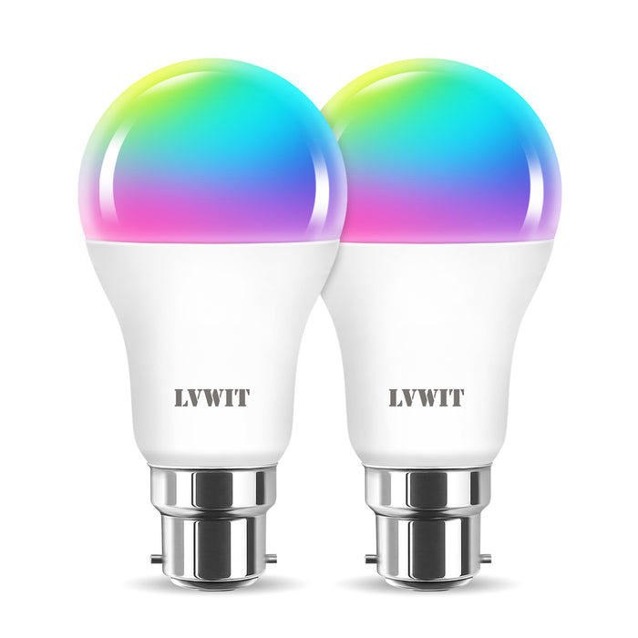 WiFi Bulb B22,1055Lm/806LM , 10W/8.8W Replace 80 /60W, B22 RGB Bulbs Smart Life Bulbs