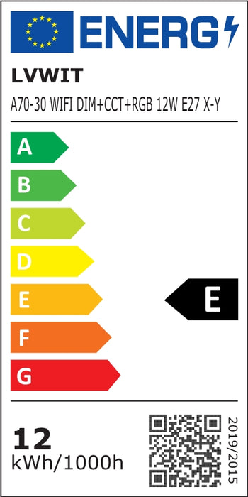 E27 LED WiFi Inteligente Bombillass, A70 1521Lm