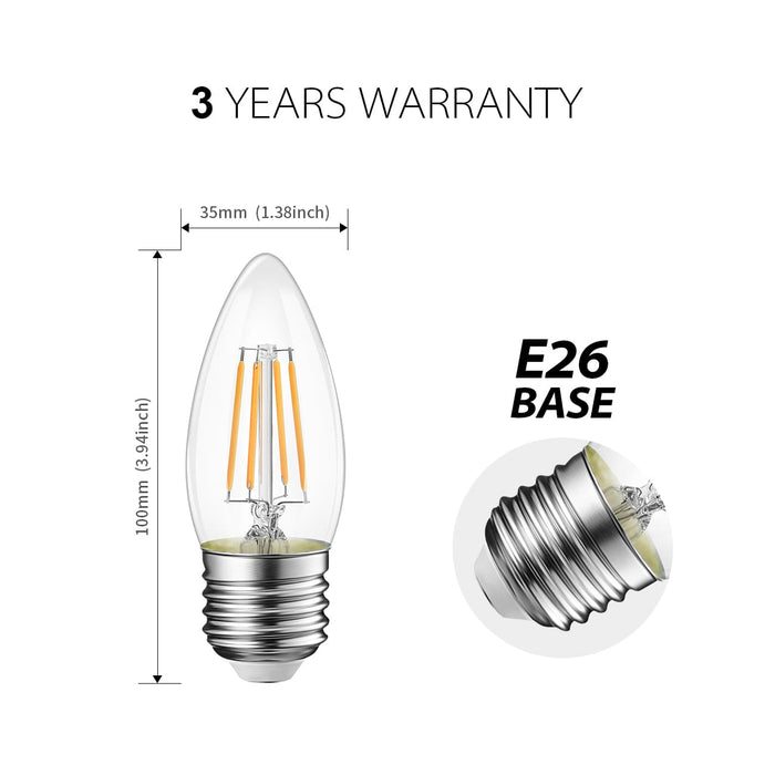 E26 LED Light Bulbs, 420Lm B11