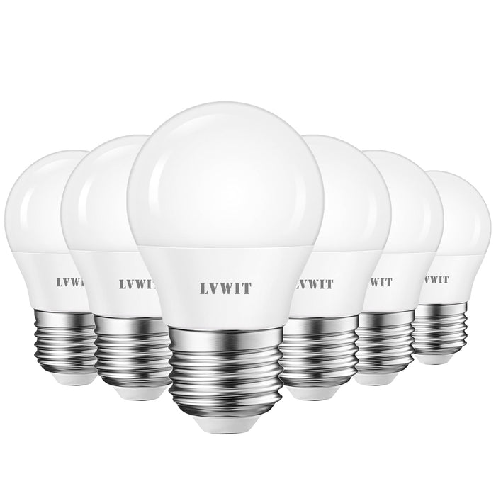 LVWIT 4.5W Ampoules LED E27 G45, Equivalente à Ampoule Incandescence 40W, 470Lm 6500K Blanc Froid, Non-Dimmable, Lot de 6