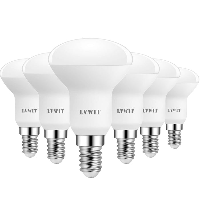 LVWIT 6.5W Ampoules à Réflecteur LED E14 R50, Equivalente à 60W Ampoules Incandescentes, 2700K Blanc Chaud 806Lm, Non-Dimmable, Lot de 6