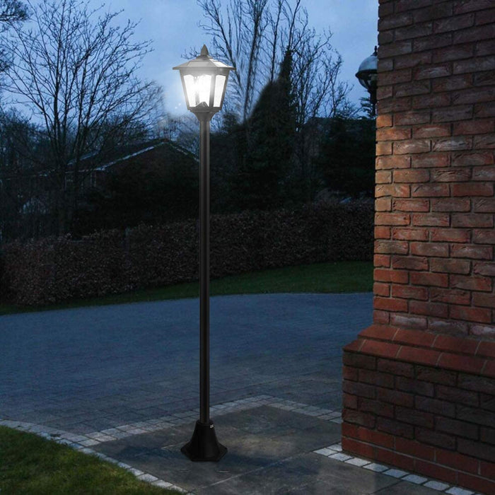 LVWIT 67" Solar Lamp Post Lights Outdoor 50 Lumens, Solar Powered Vintage Street Lights for Garden, Lawn, Pathway, Driveway