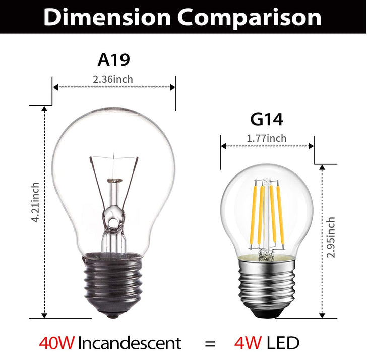 E26 LED Globe Bulbs, 420Lm G14