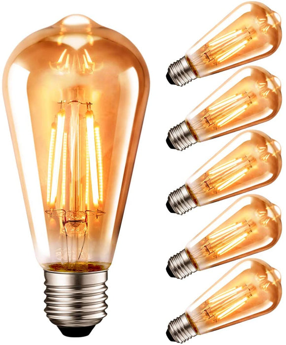 E26 Vintage Edison Light Bulb, 470Lm ST21