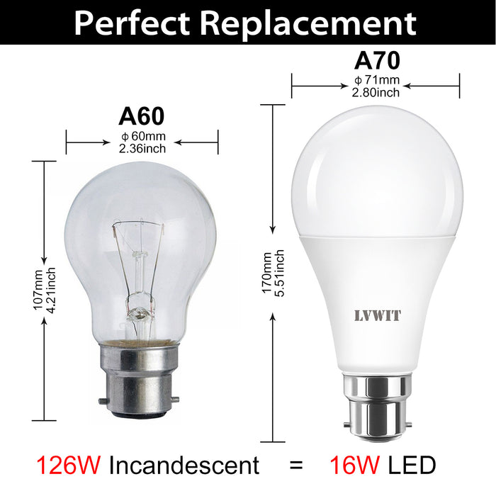 B22 LED Ampoule LED, 1900Lm A75 6500K