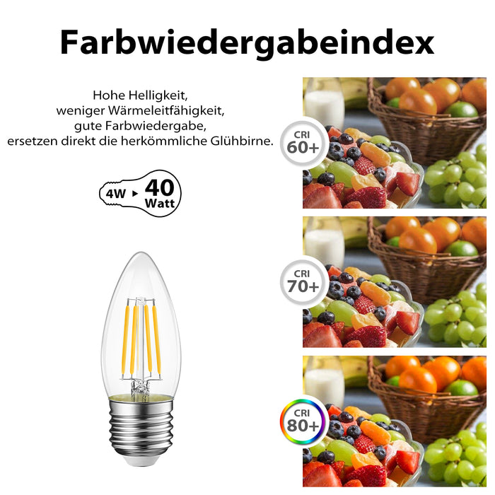 E27 LED Glühbirne Warmweiß 4W 6er Pack