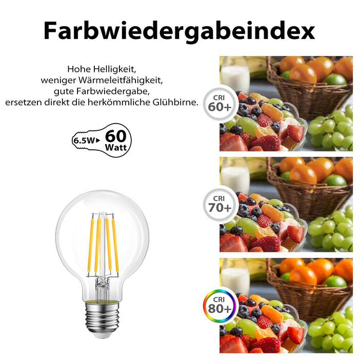 E27 LED Glühlampe, G80 806Lm