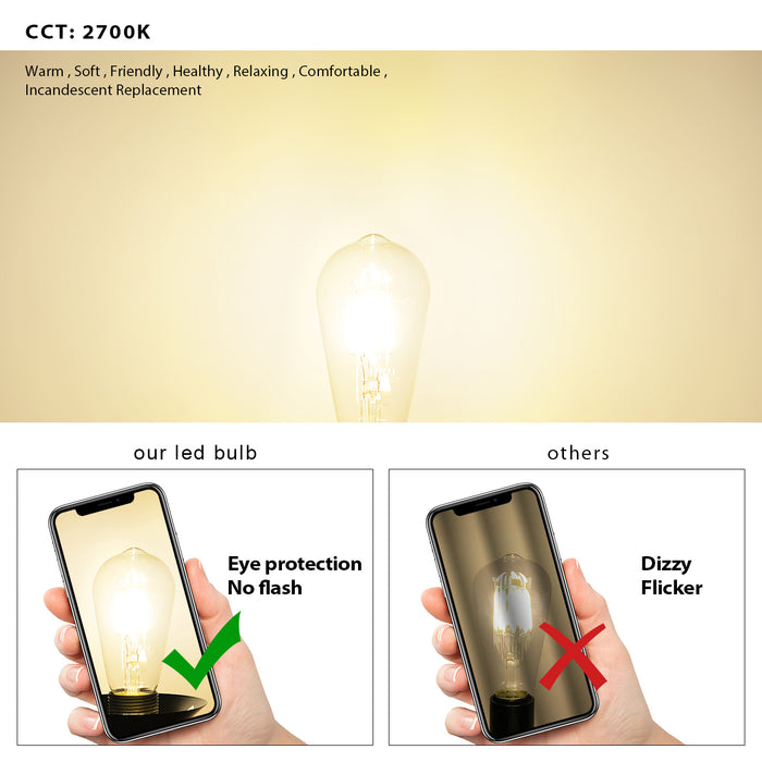 E27 LED Filament Light Bulbs, ST64 470Lm&806Lm