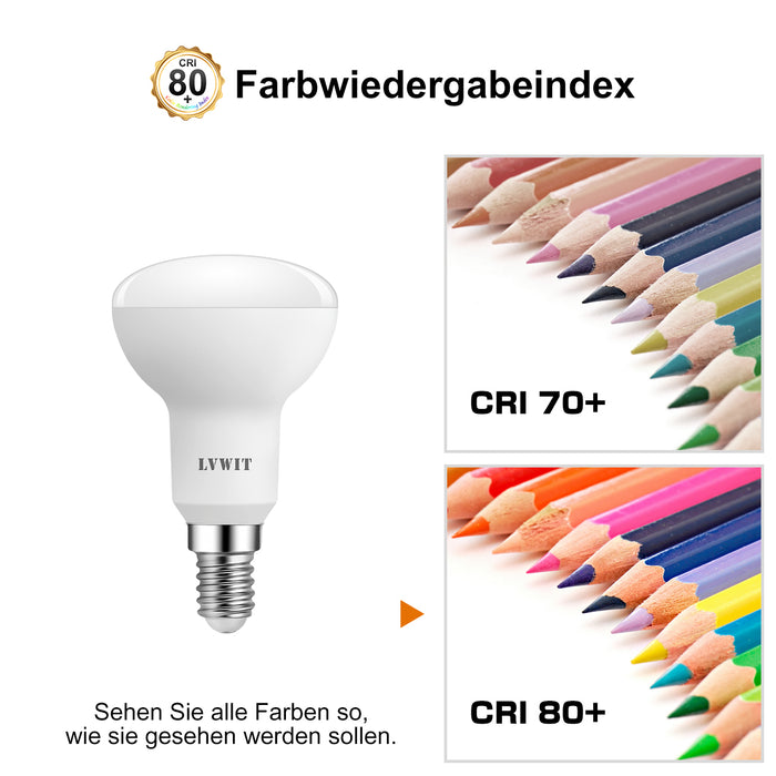 E14 LED Reflektor Glühbirnen, R50 470Lm Klatweiss