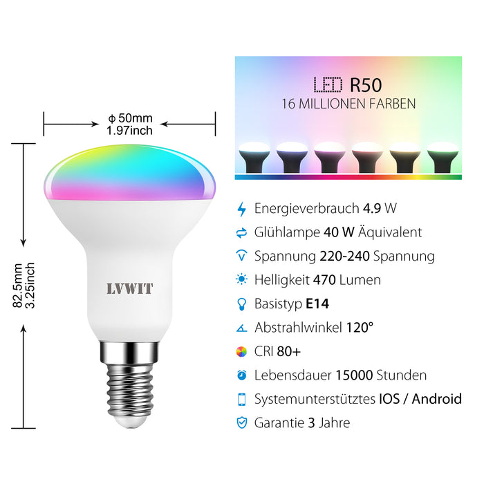 LVWIT Smart LED Reflektorlampe E14