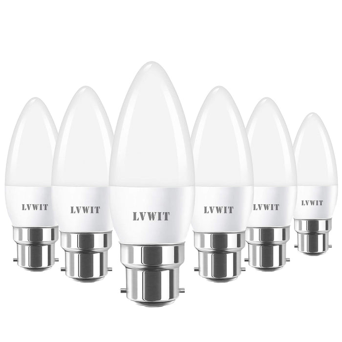 Ampoule LED Bougie B22, C37 806Lm 2700K 6 Pièces