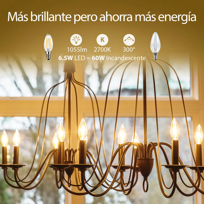 Bombillas Vela de Filamento LED E14 7W