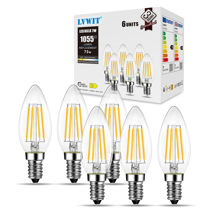 E14 LED Filament Glühbirne für Kronleuchter 1055Lm