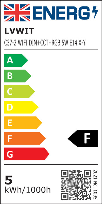 E14 Smart Candle Bulbs, C37 470Lm