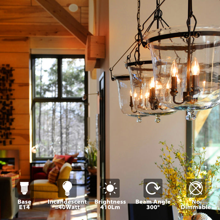 LVWIT E14 Vintage LED Filament Candle Bulbs
