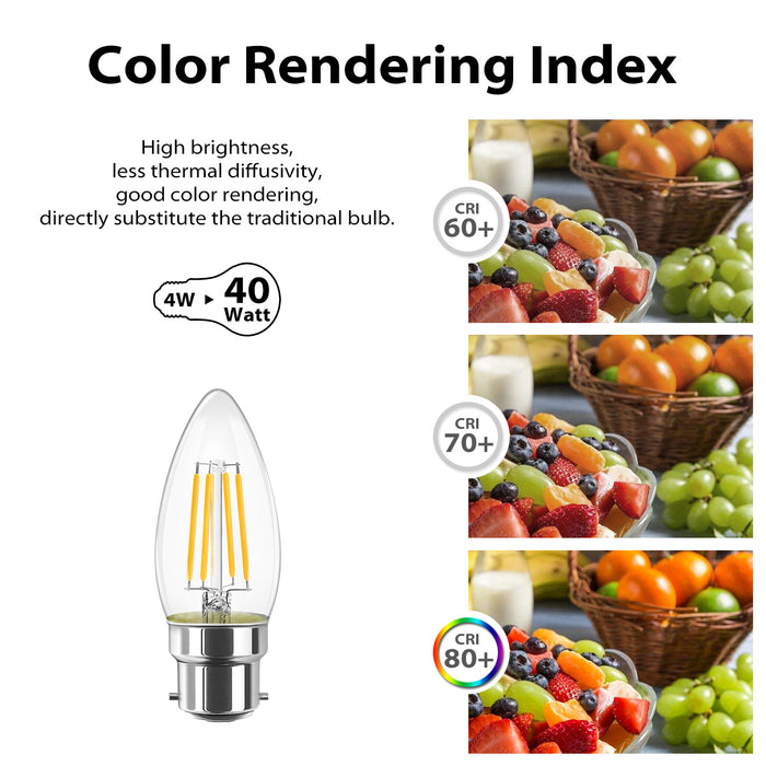 B22 Filament Candle Bulb, 470Lm&806Lm C35