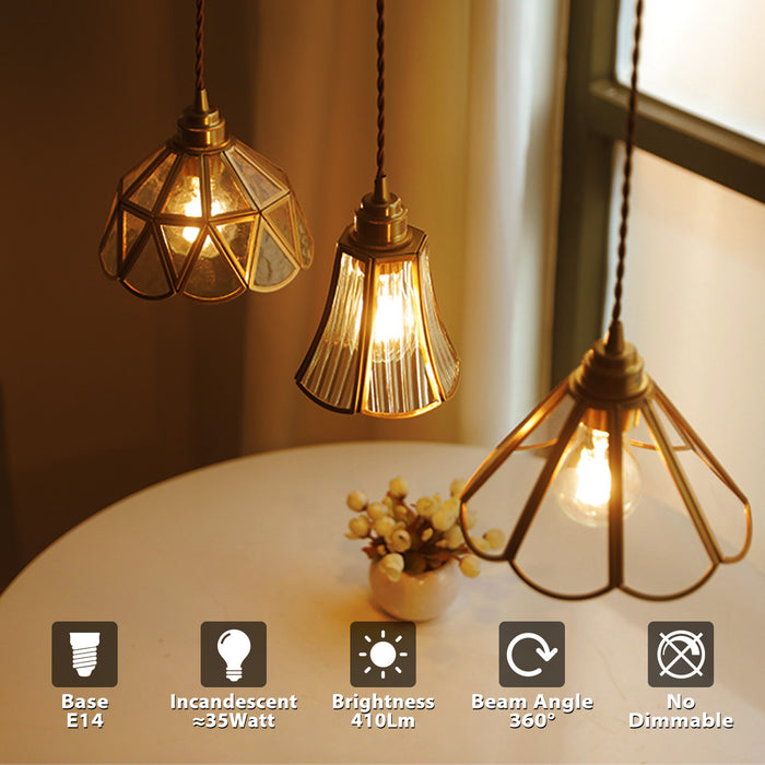 LVWIT Vintage 4W SES E14 LED Screw Golfball Filament Bulb,E14 35W Equivalent,410LM,2400K Warm White
