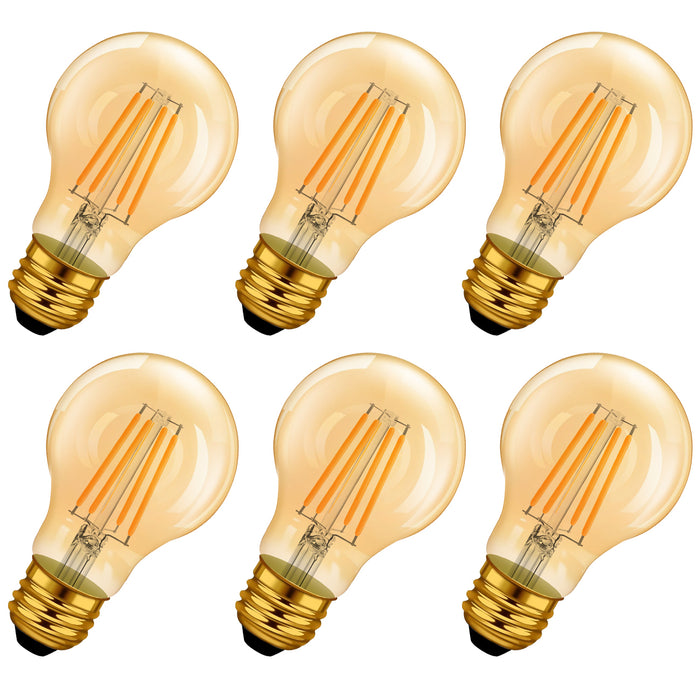 E27 LED Glühlampe Filament, A60 6.5W Gold