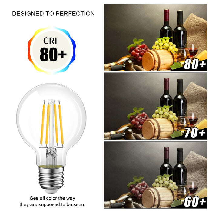 E26 LED Globe Bulbs, 1100Lm G25