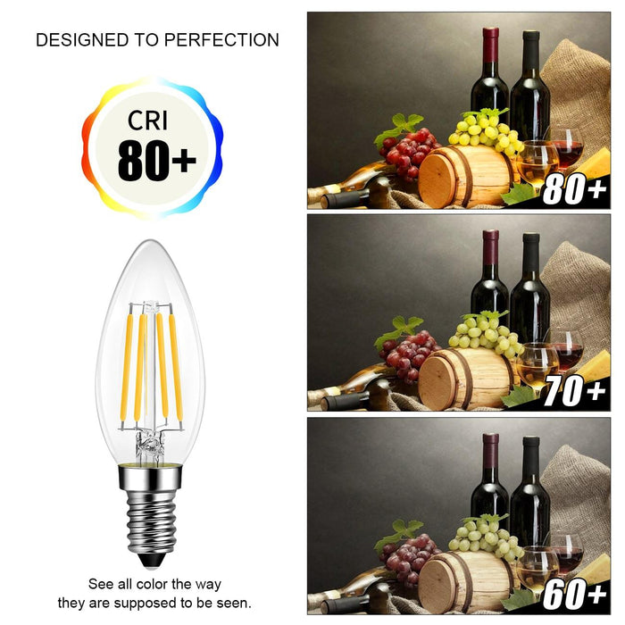 E12 LED Filament Bulb B11 600Lm 3000K