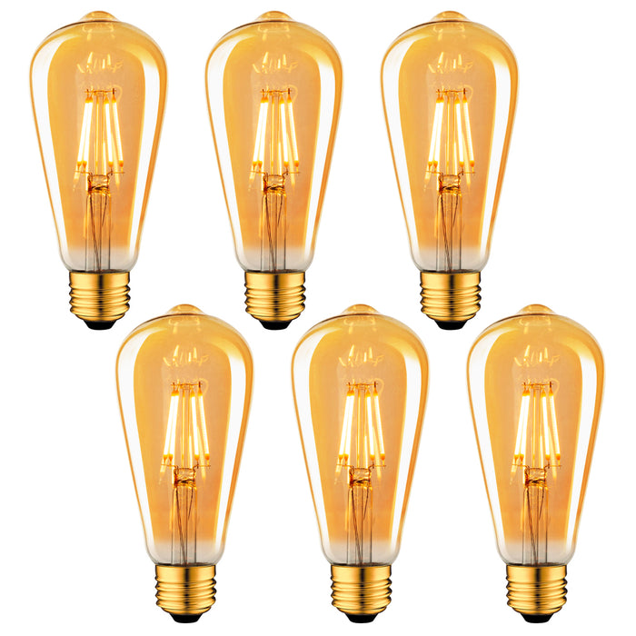 E27 LED Filament Glühbirne, ST64 Gold 4W