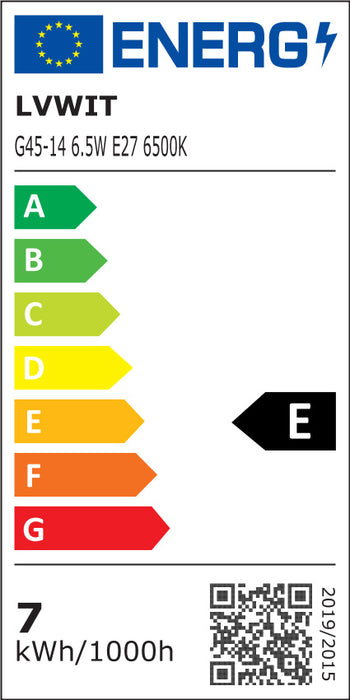 E27 LED Lampadina 6500K, G45 806Lm