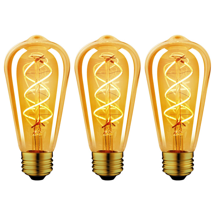 E27 LED Filament Glühbirne, ST64 Gold 4.9W